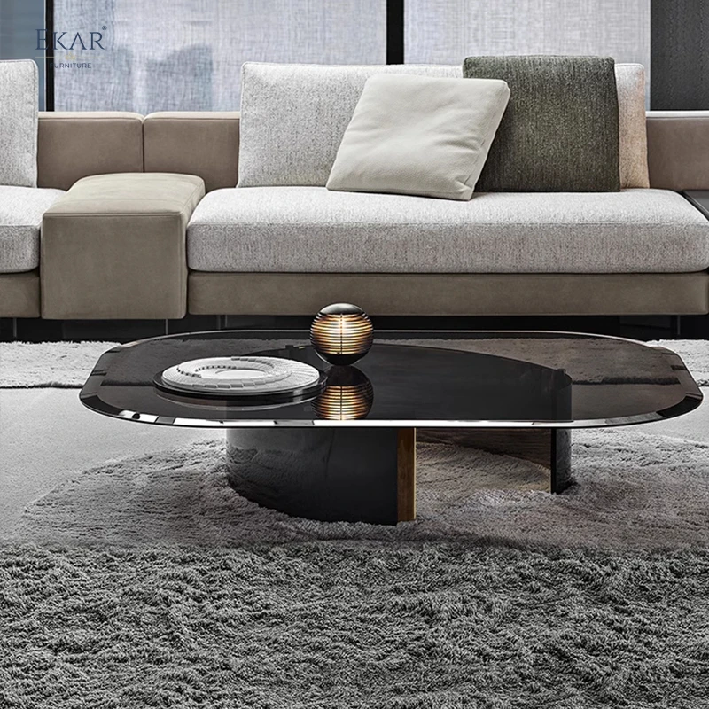 product new design sleek tempered golden glass coffe table living room furniture sets designer coffee table-61