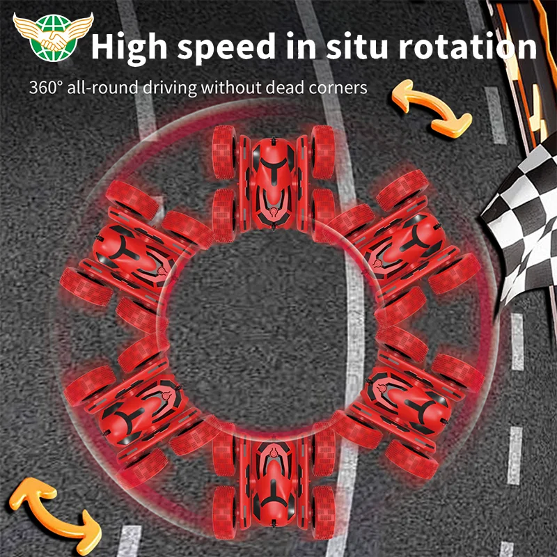 360 Degree 2.4G Rc Stunt Car Model 360 Degree Rolling Stunt Climbing Double Side Stunt Car With Cool Light Music