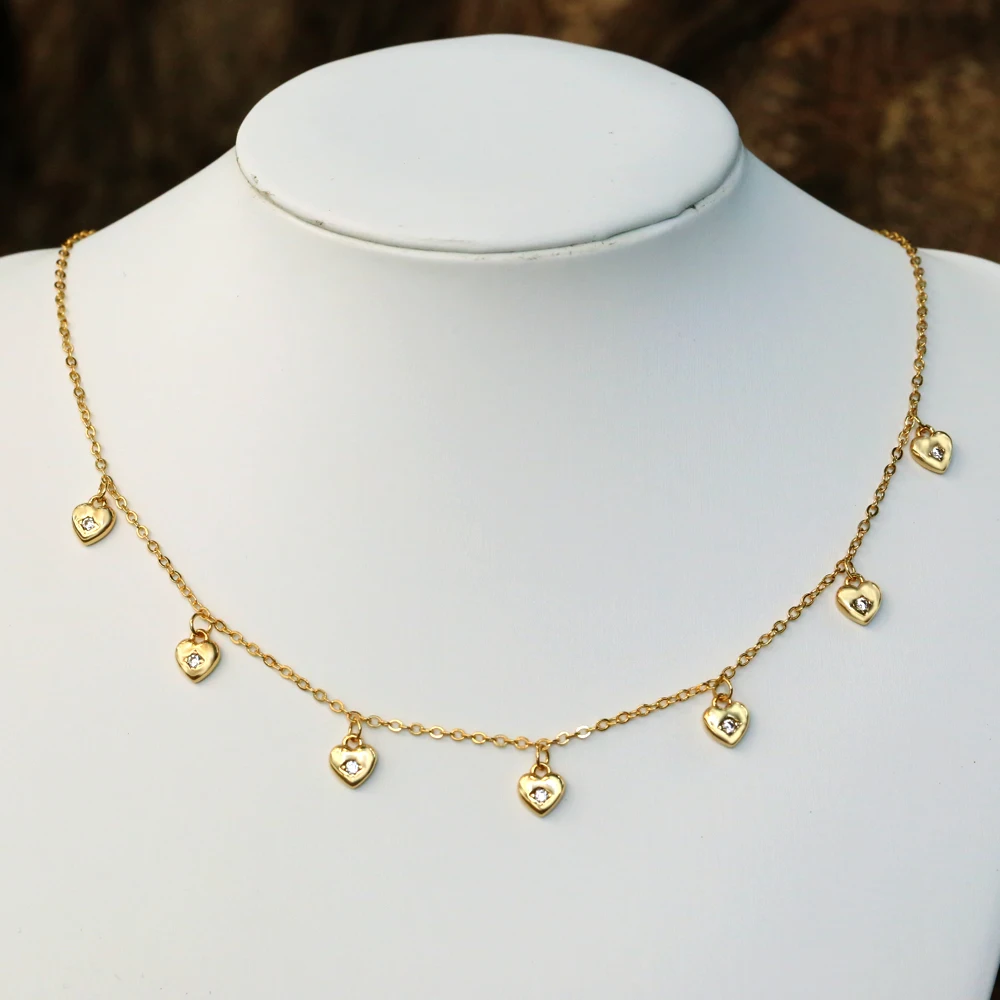 Small Heart Pendant Jewelry Cz Stone 