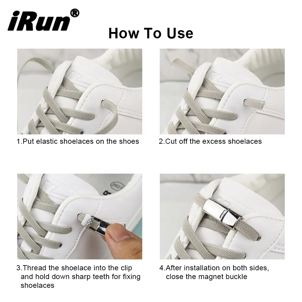 Эластичные ленивые Металлические Магнитные фиксирующие шнурки iRun эластичные магнитные для