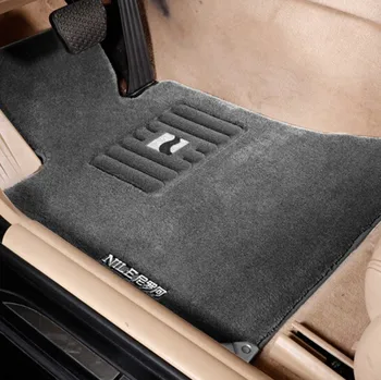 Car accessories 2019 luxury customized full car mats polyester material with nail bottom