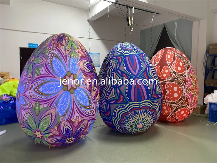 Colorful LED Lighted Inflatable Eggs Balloon for Easter Festival Holiday Advertising
