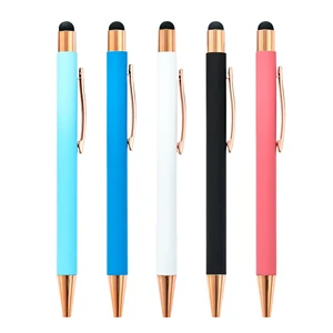 Press-Type Capacitive Ballpoint Pens Spray-Coated Aluminum Body Laser Custom Logo Touch-Screen Pens