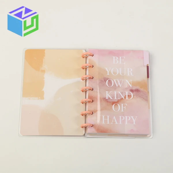 Enjoy Planner Spiral Bound Transparent PP Cover Student Notebooks 150 Sheets Popular Handbook