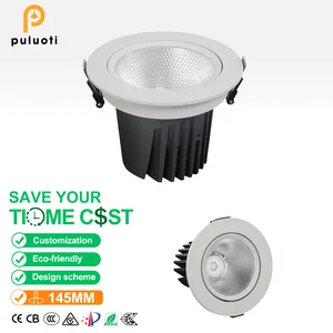 40W High-quality Ultra-bright LED Spotlight with Modern White Body, Ideal for Office, Home, and Hotel Large-space Installations