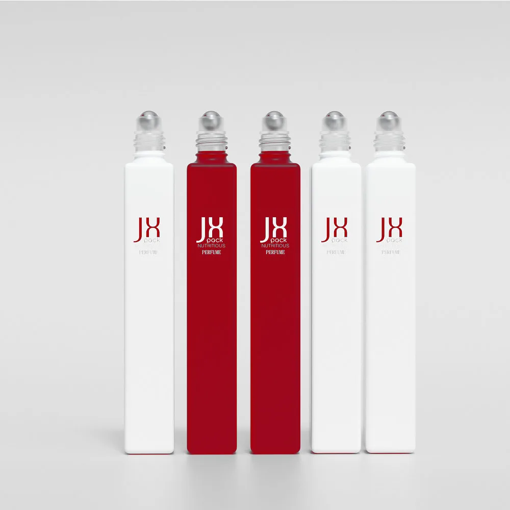 10ml 15ml 30ml Portable Small Tall Long Matte Black White Perfume Roll on Bottle square Glass Perfume Roller Bottle