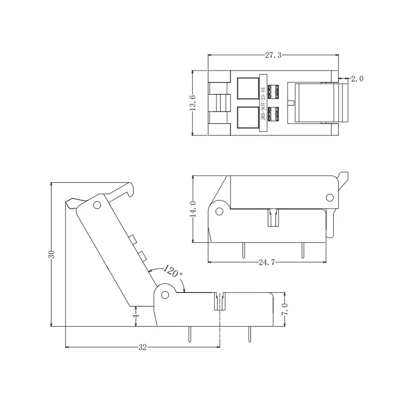 Easy installation HAST & HTOL Test Aging Socket 0.95 mm Pitch IC Socket SOT3 SOT5 SOT6 Programmer Adapter with Flip Over Design