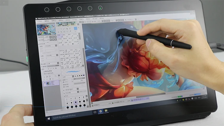 Portable 1920 X 1080 Tablet Graphic Drawing Monitor 8192 Level Pressure 266PPS Drawing Signature Pad 10-Point Capacitive USB