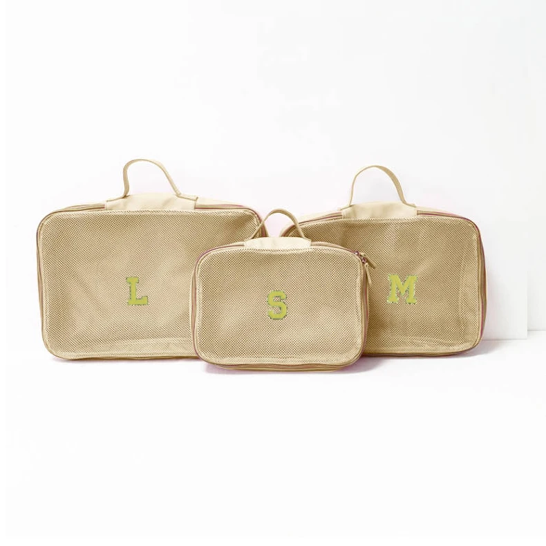 Nylon Travel Set 3 Pcs Mesh Luggage 