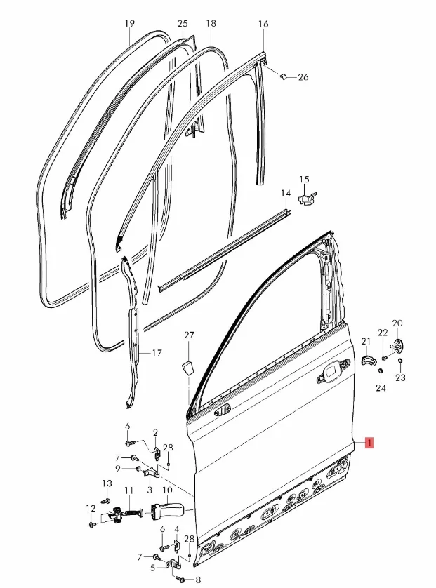 Car Door Accessories 36A831051B Aluminium Alloy Left Front Door For Bentley Bentayga Front Left Car Doors Easy Install Car Parts factory
