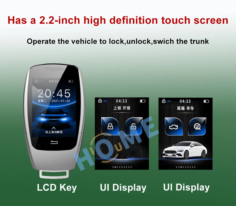 Universal Keyless Entry Smart Remote Key with LCD for BMW, Benz, Audi ...
