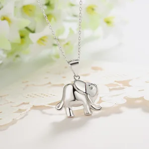 POLIVA Wholesale Lovely 925 Sterling Silver Pendants 3A Cubic Zirconia Rhodium Plated Cute Elephant Pendant