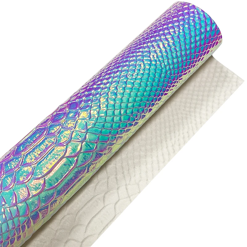 Colorful Snake Skin Embossing PVC Artificial Leather