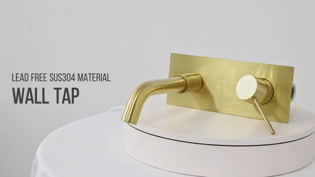 Wels Watermark Bathroom Brushed Gold Wall Faucets With 360 Degree