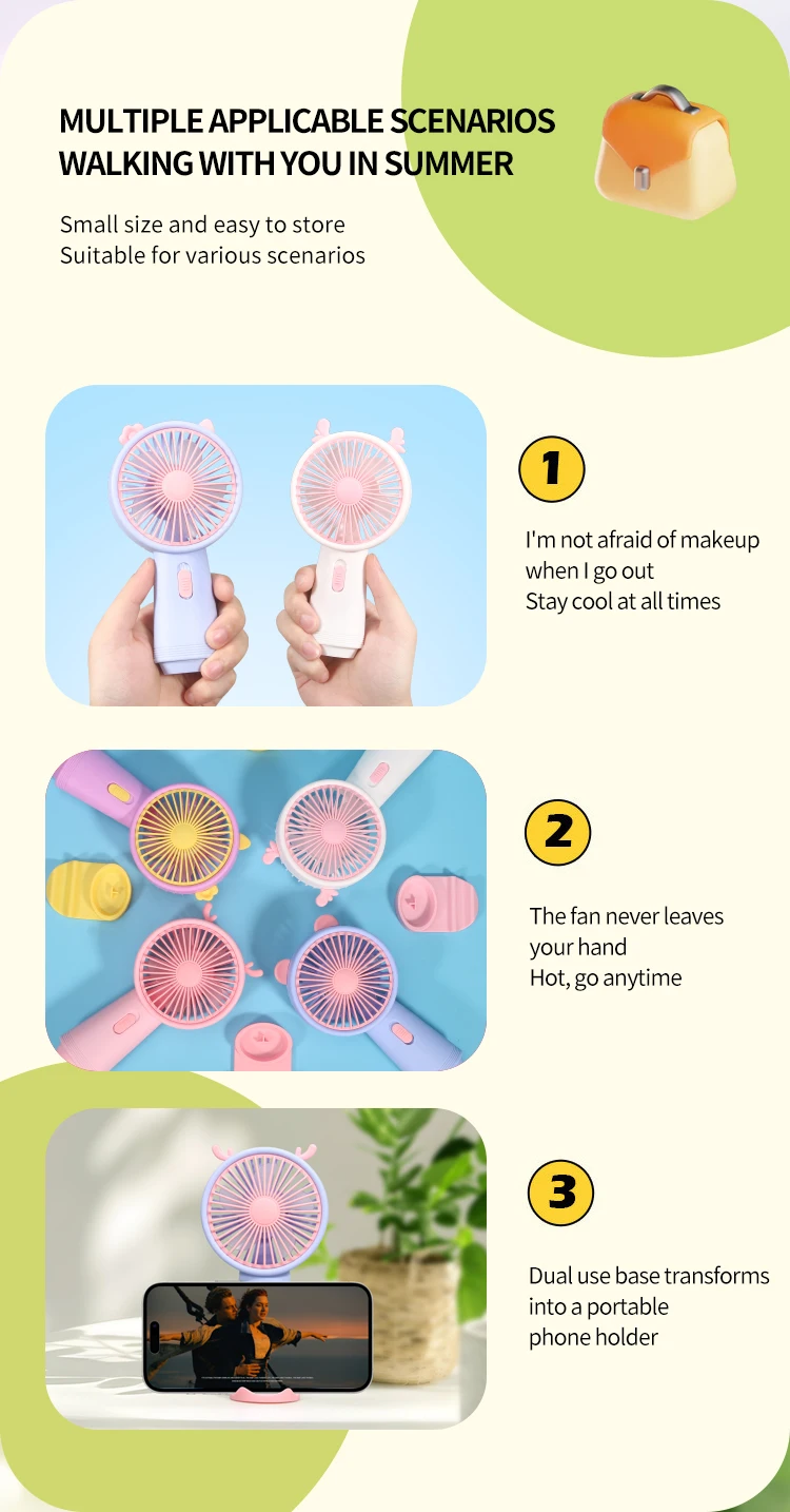 Usb Portable Mini Fan Rechargeable Fan Handheld Fan