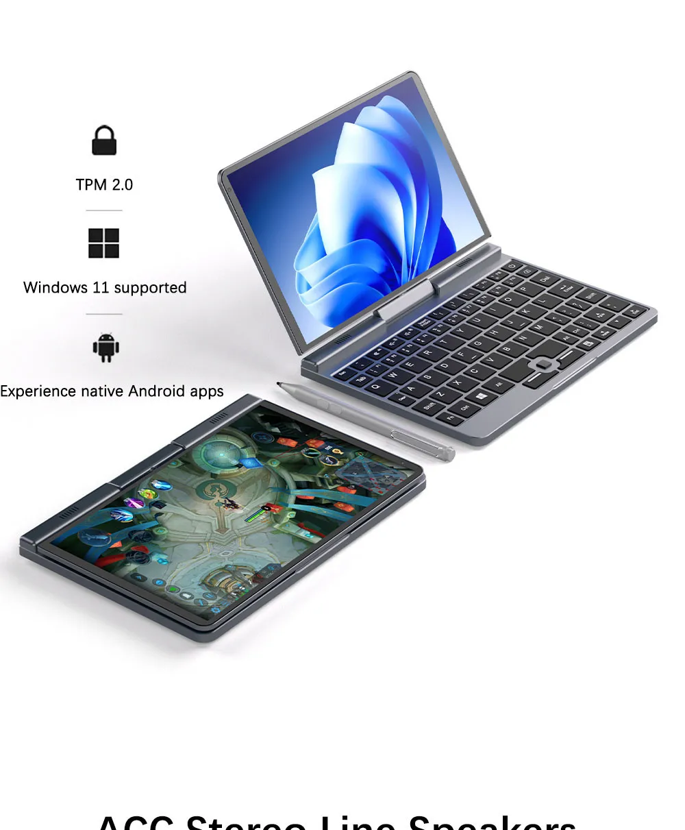 12th Generation P8 N100 Mini Gaming Laptop Alder Lake N100 8 Touch
