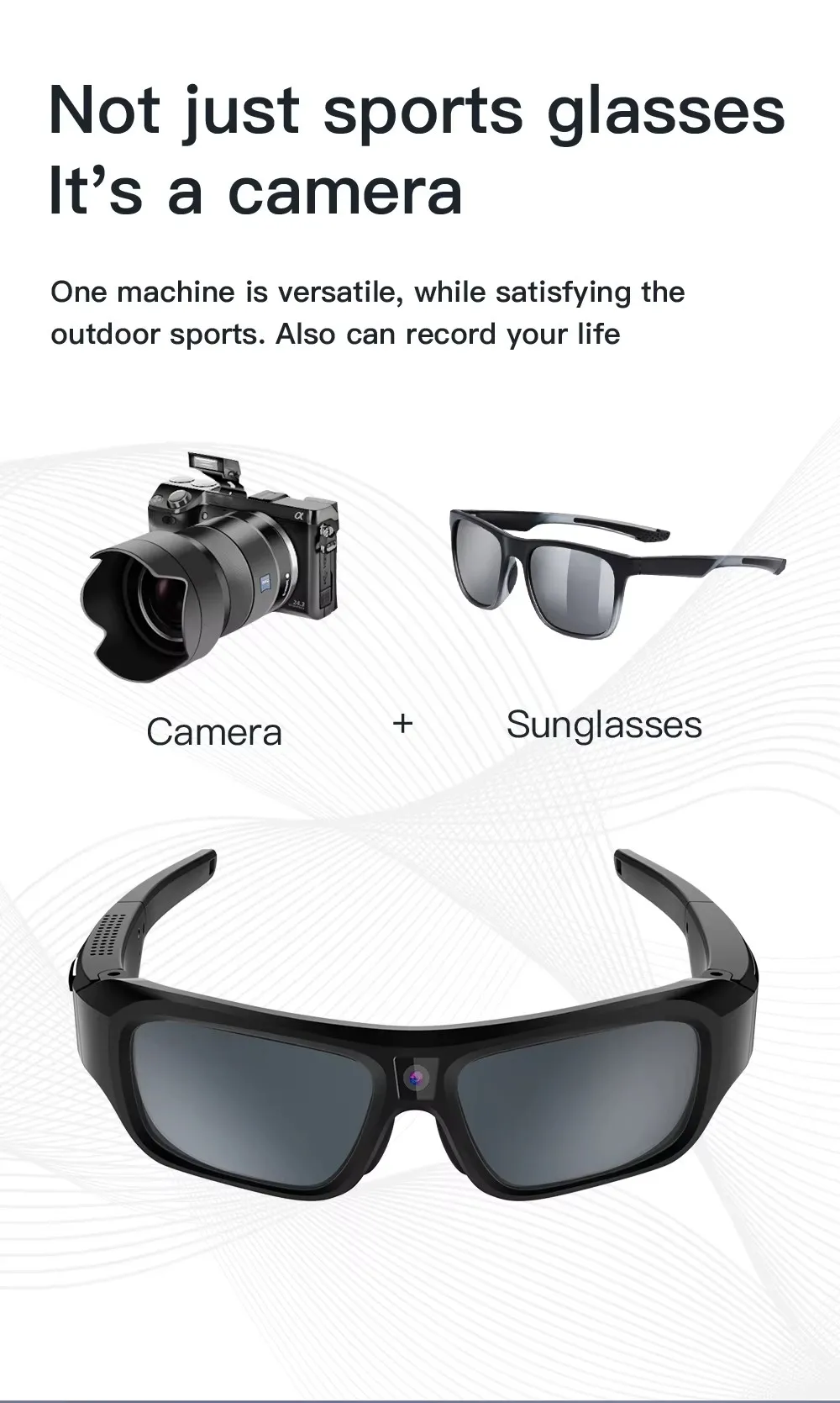 4K Outdoor Sports Camera Glasses Mountain Biking Outdoor Video Camera Sunglasses