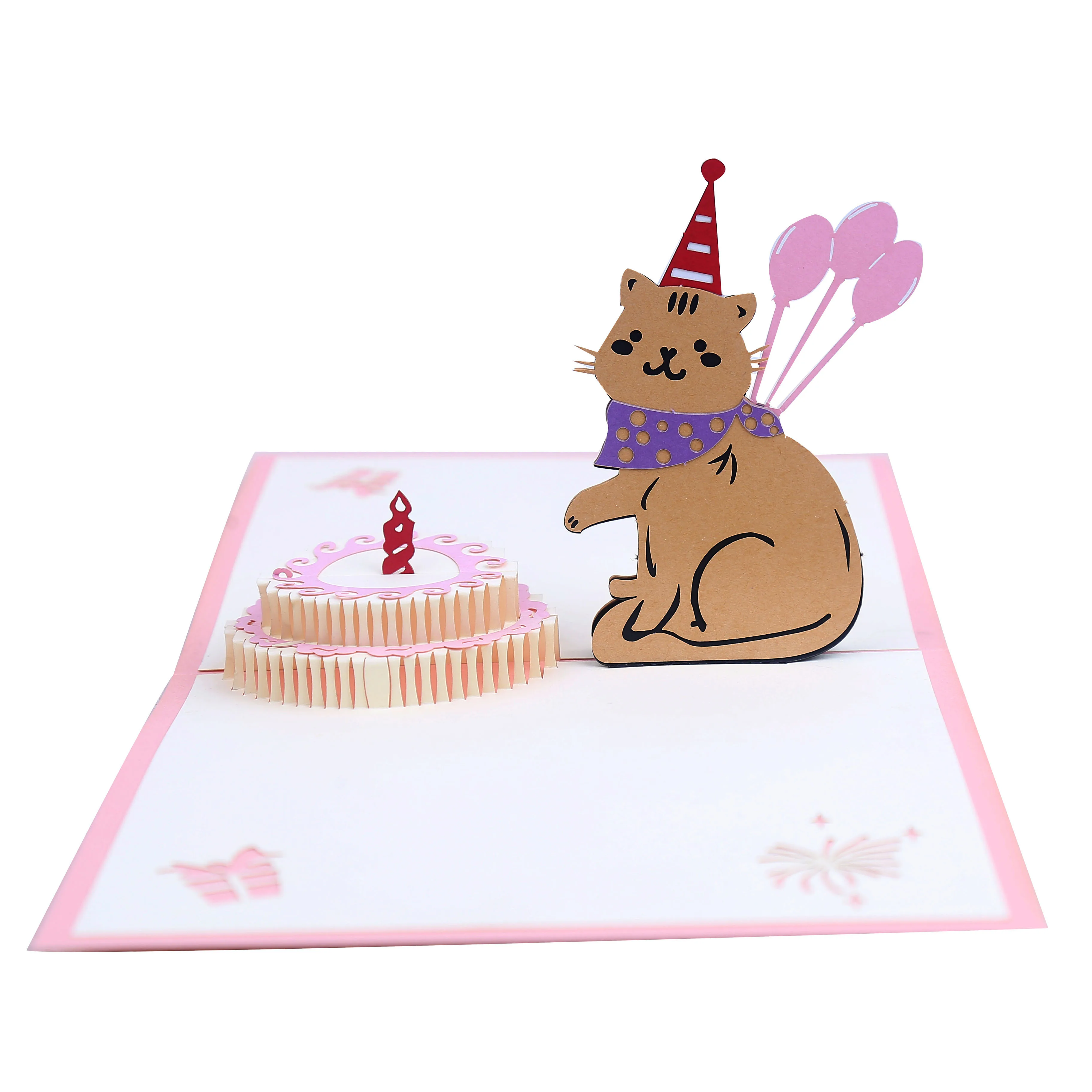 Wholesale Custom Handmade 3D Pop-up Birthday Invitation Card