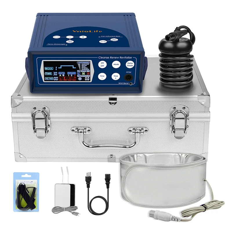 Beautiful Dark Blue Foot Detox Cleanse Machine Footbath Ion Detoxifier Device Foot Soaking
