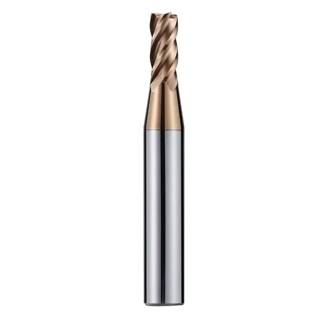 HRC55 Degree Decimal Point Milling Cutter Tungsten Steel Alloy 4-edge Coated Point End Mill Flat Bottom Cutter