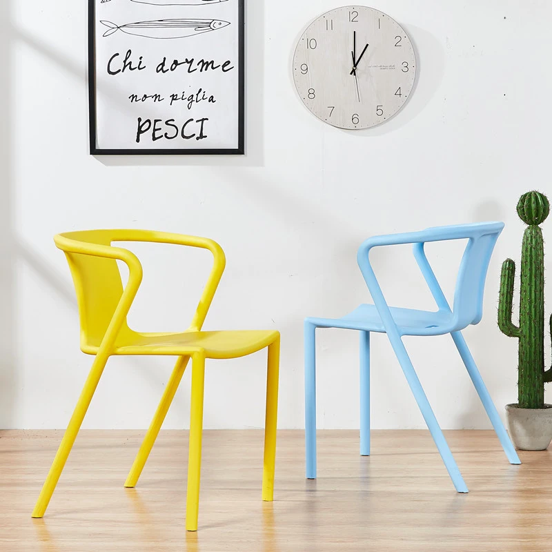 Современная миниатюрная мебель, пластиковый ПП подлокотник, Штабелируемый обеденный стул, офисный тренировочный стул
