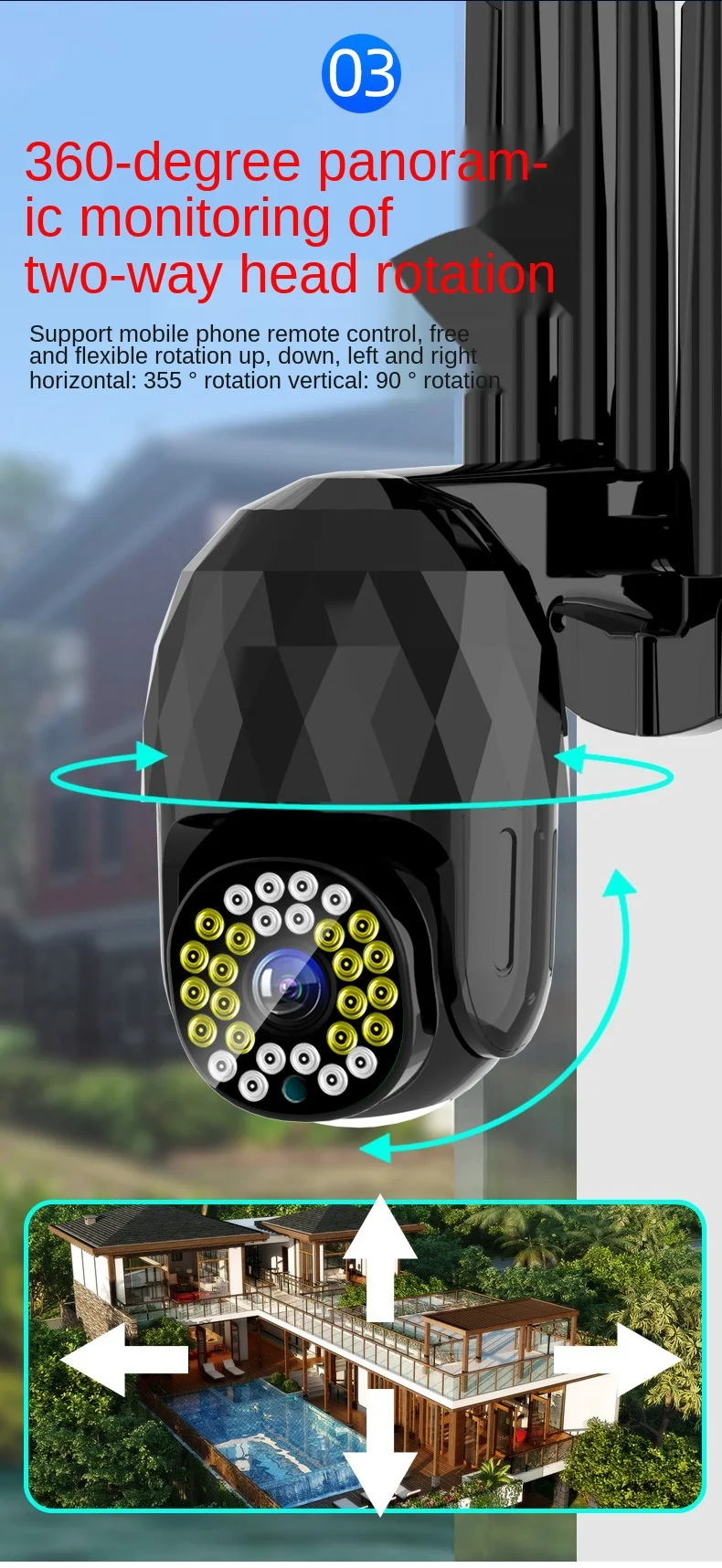 Wifi à Prova Água ao ar Câmera de Segurança em Casa Câmera de Vídeo Wifi Câmera Dwaterproof Livre Cor Visão Noturna Inteligente Cctv Vigilância 3mp ip 28led 5 Câmeras de vigilância