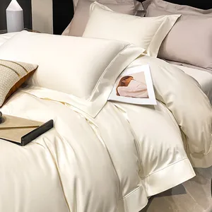 Silky Soft Eucalyptus Bedding Lyocell Fabric Wholesale 100% Eucalyptus Tencel Bedding Sheet Set and Pillowcase