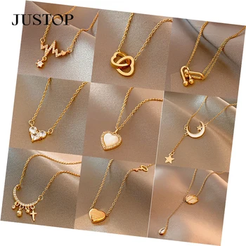 Wholesale Trend Fashionable Necklace Made In China Stainless Steel Gold Necklaces Jewelry Women Bulk Mix Lot /