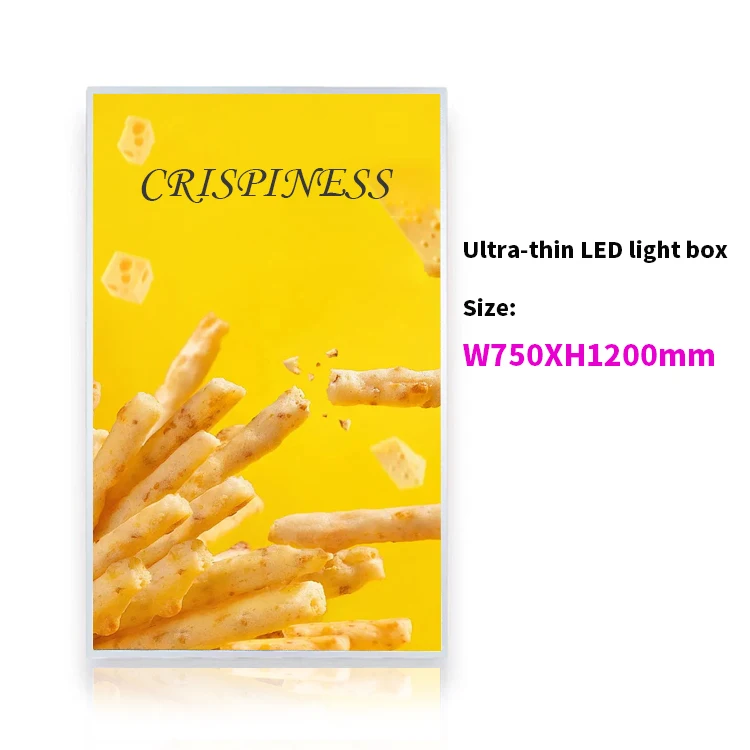 75*120CM Ultra-thin LED Light Box Restaurant Menu Board Temper Glass Led Tempered Film Aluminum Alloy Frame