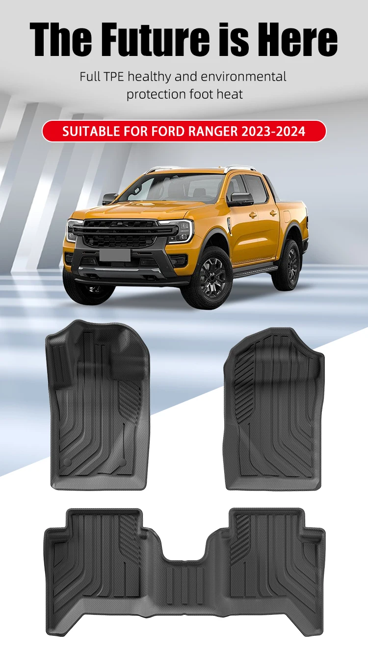 All Weather Car Mats For Ford Ranger 20232024 Waterproof Nonslip Car