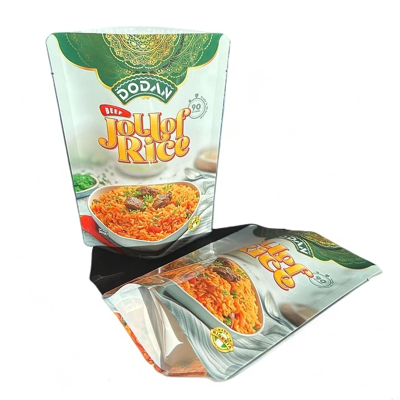 Custom Recyclable Microwavable PET Doypack Zipper Retort Pouch for Meat Sauce Rice Stew Curry Seasoning for Cooking
