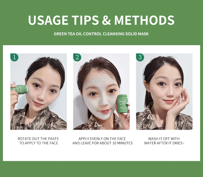 Seomou Facial Cleansing Repair Green Tea Cleansing Mask Natural 