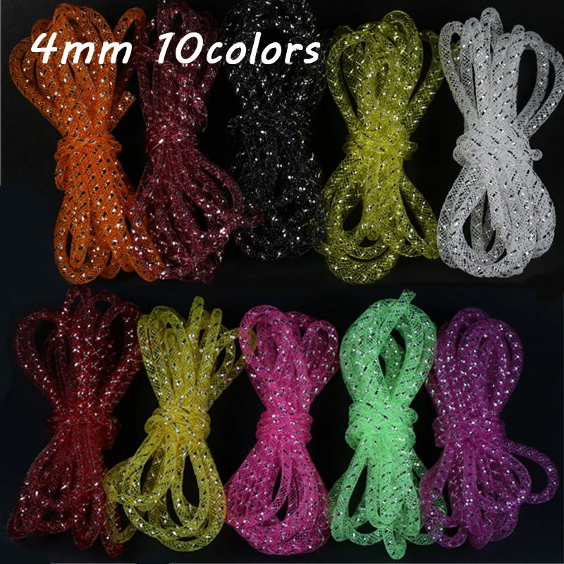 8PC Mylar Tinsel Mesh Tubes - 6mm & 8mm Width Fly Tying Materials (1 Meter Each, Assorted Colors)