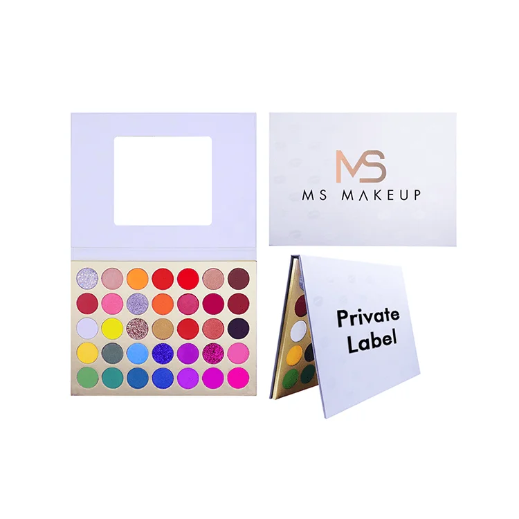 Oem Vegan Cruelty Free 35 Colors White High Pigment Makeup Glitter Custom Logo Cheap Private Label Eye Shadow Eyeshadow Palette