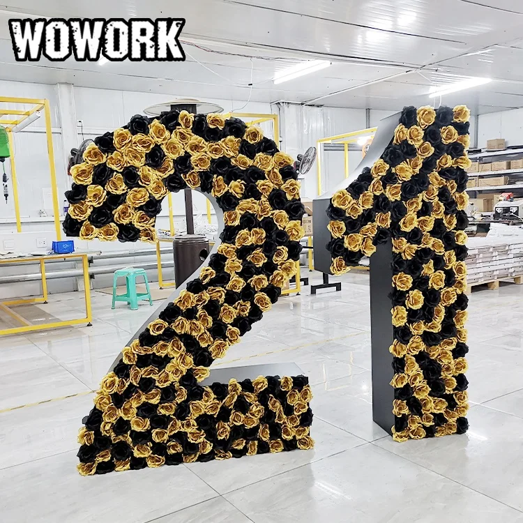 2025 WOWORK Customization 4ft Height Floral Marquee Letter 18 Numbers of DIY FLOWER LETTER Decoration for Event