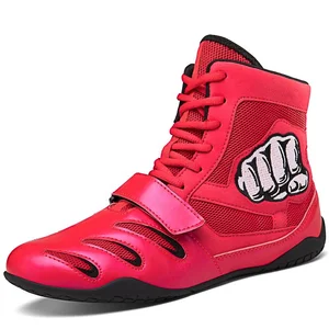 Custom logo Professional Boxing Shoes Customized Logo Boxing Shoes Men Wrestling Boots
