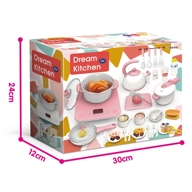 DIY образовательные забавные мини игровой домик 43 шт. заварной чайник и кастрюли с музыкальным звуком легким прикосновением кухонный набор для