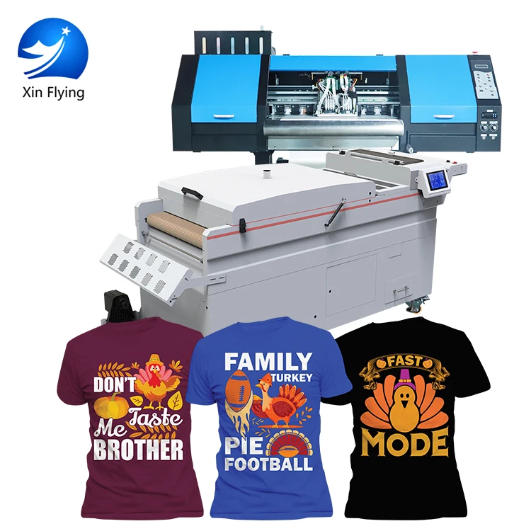 E604 Dtf Printer With 4 Epson I3200 A1 Heads 60cm Cmyk Ink Colors With Powder Shaking Machine 3934