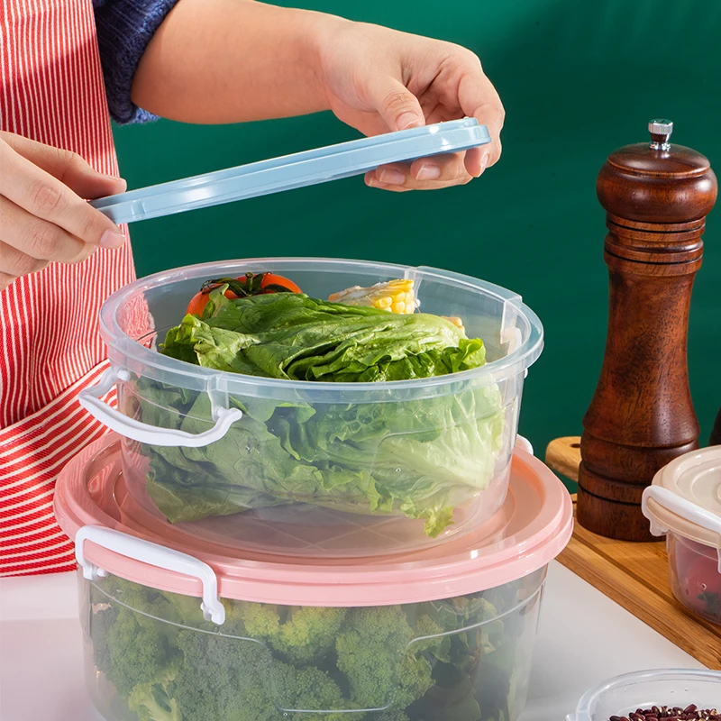 Round Food Container Food Storage Container Set Fridge Storage Box Fridge Organizer Plastic Food Containers with BPA Free