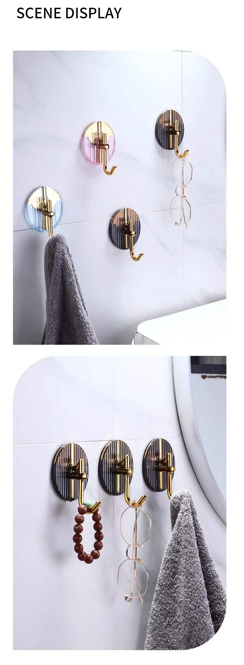 Household Traceless Hook Glue Strong Transparent No Punching Wall Mounted Clothes Hook supplier