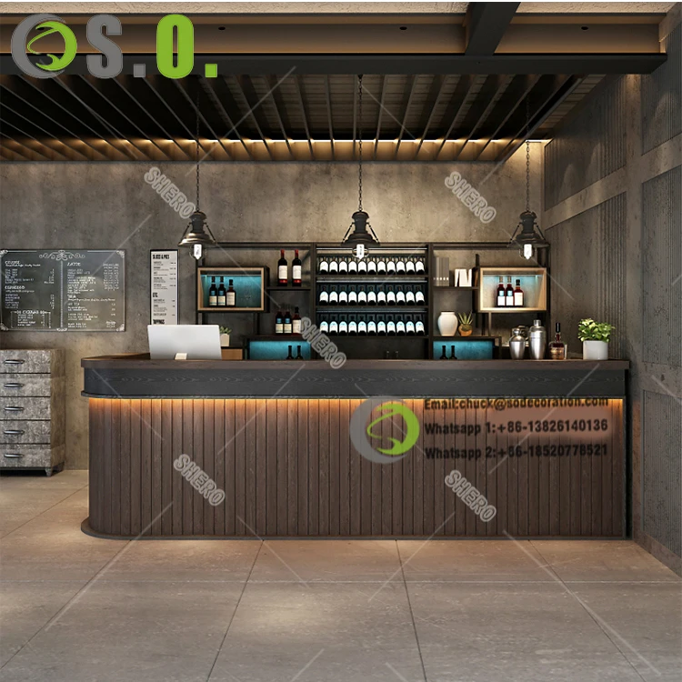 Coffee Shop bar Counter Size Customized Cash Desk for Retail Store with Good Price