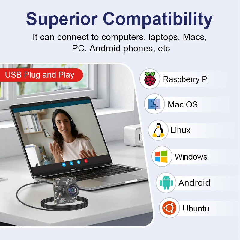 IMX577 12MP USB Camera Module 4K 30FPS Fixed Focus UVC Driver-free 1080P 120FPS Camera with Android,Windows,PC manufacture