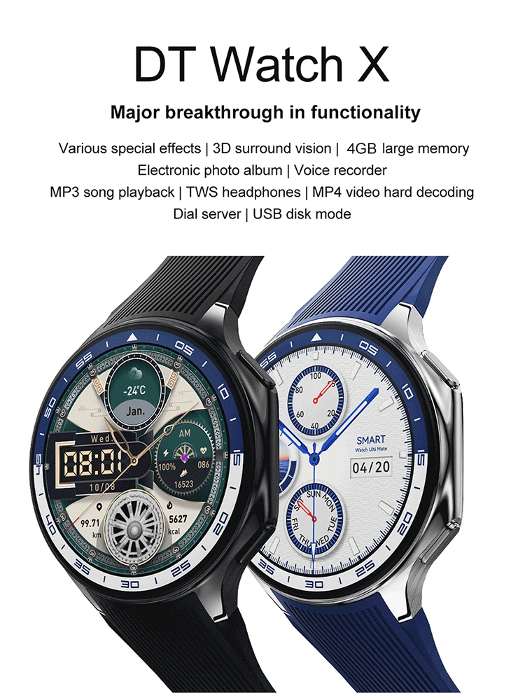 DT Watch X Smart Watch AMOLED Screen Answer Call Function