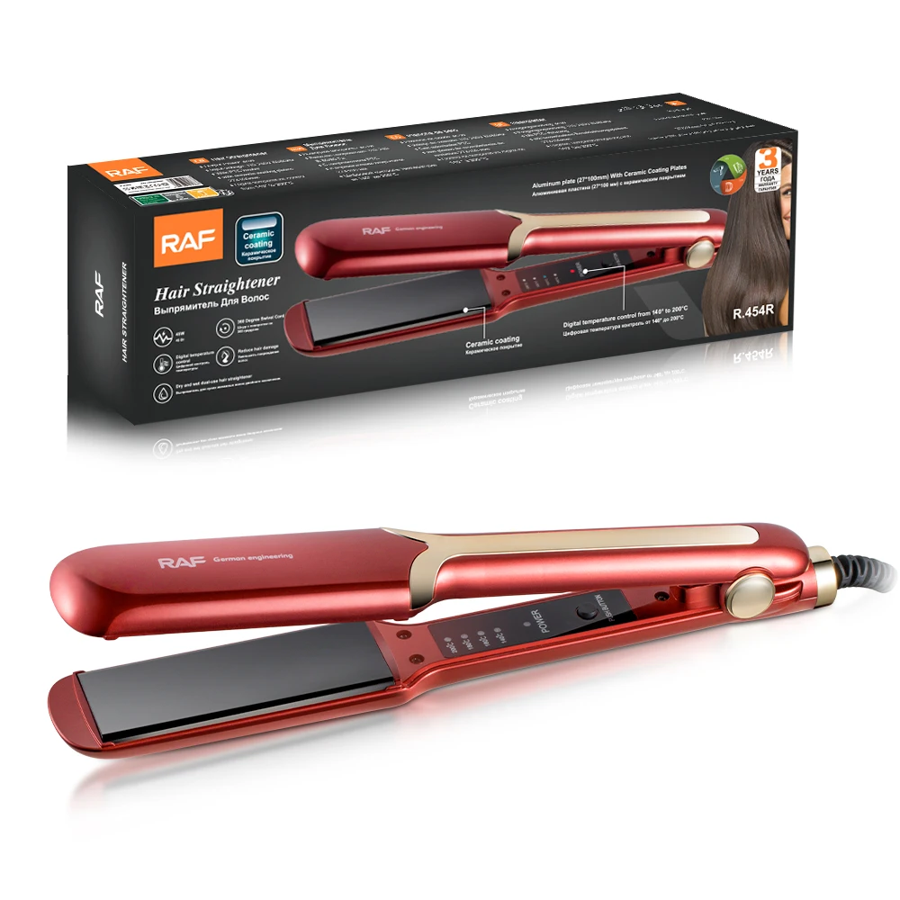 Plancha de Pelo Multistyler RAF con Control Digital de Temperatura,  Giratoria 360 Grados, Multifunción para Mujer con Revestimiento de Cerámica - Main Image