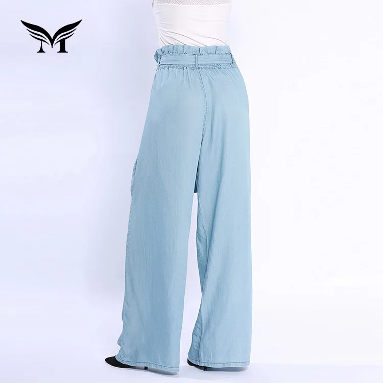 Made in China Custom Soft Holiday Wide Leg Side Pocket Flapper High Waisted Trousers Pants for Women