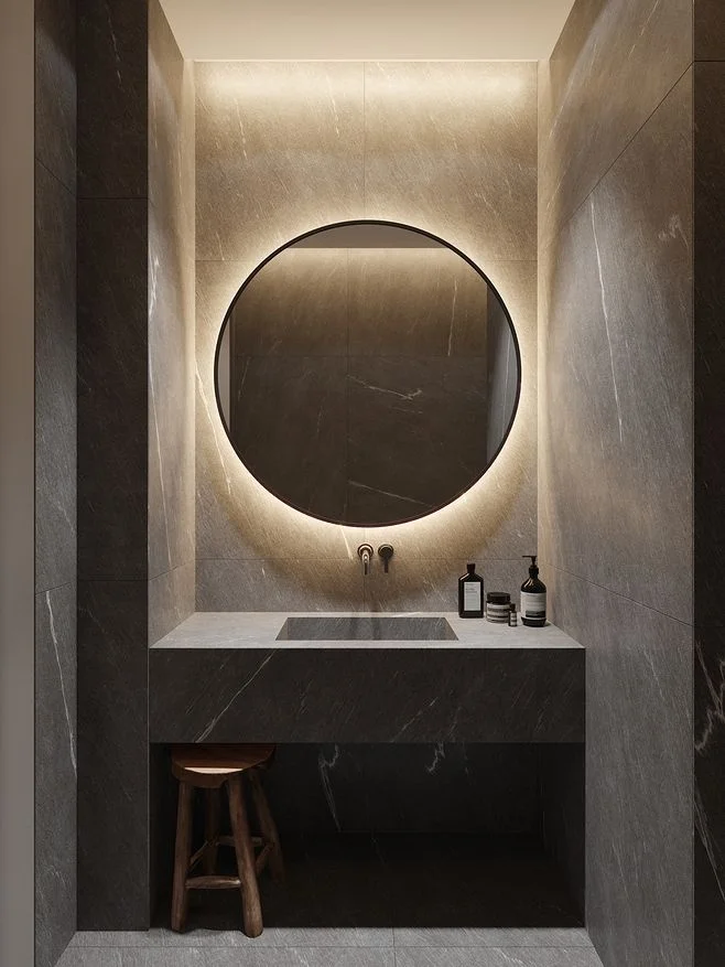Modern Android Smart Mirror TV Magic Touch Screen LED Bathroom Vanity Illuminated Feature Aluminum Lenses Graphic Design