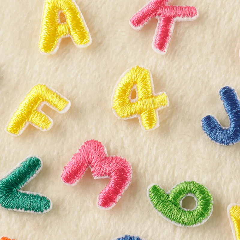 In Stock Small Size Colorful 3d Embroidery Patch Iron on Number Letter Patches