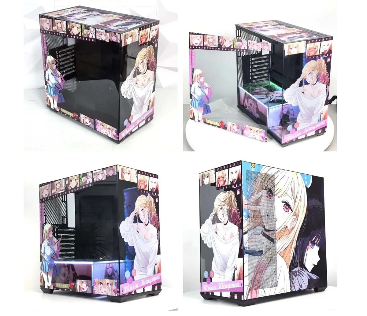 For SAMA Customized Anime Themed ATX Desktop Computer Chassis Towers Transparent Sea View Room Back Plug with Fans in Stock