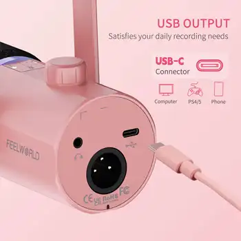FEELWORLD PM1 Factory Wholesale Dual XLR/USB Microphone Custom LOGO OEM for Live Streaming Recording YouTube Gaming detail image