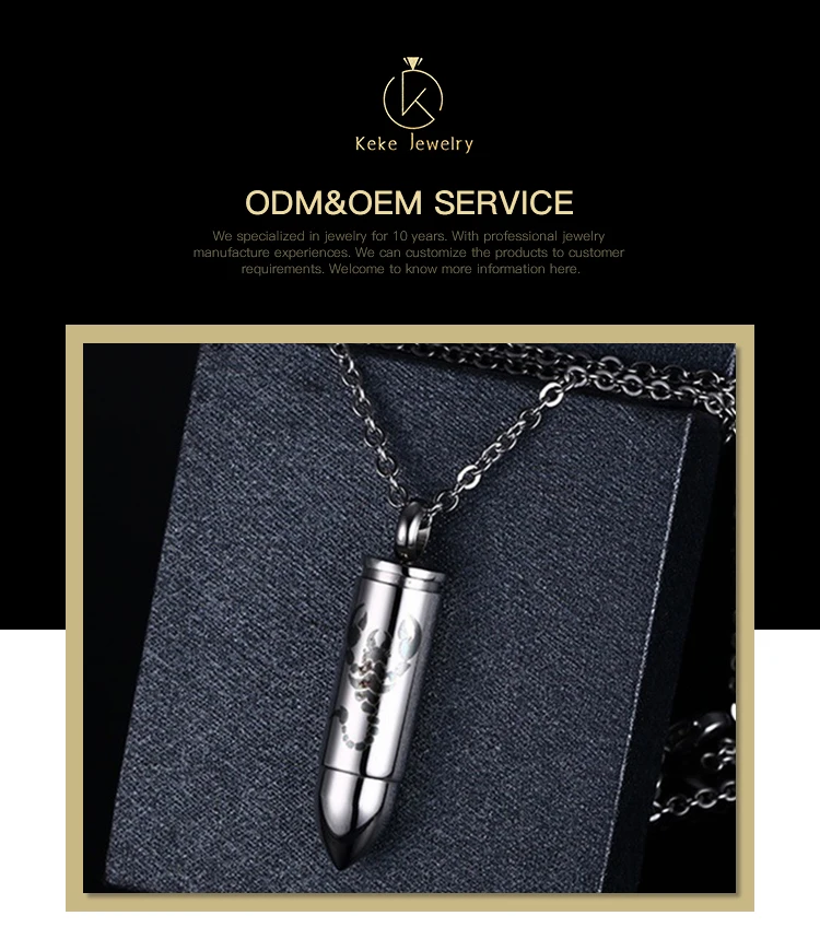 Factory direct supply Korean stainless steel bullet pendant men's jewelry PN-456